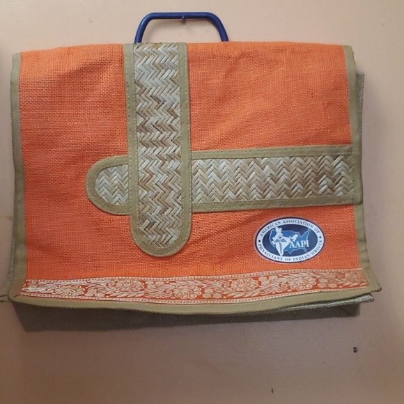 Indian Origin Shoulder Bag. Color: Orange. - Picture 1 of 5